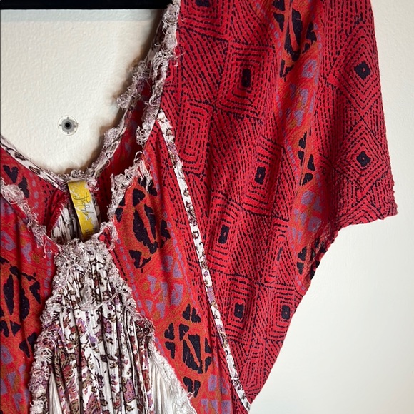 Free People Red and White Mini Dress - Picture 5 of 6